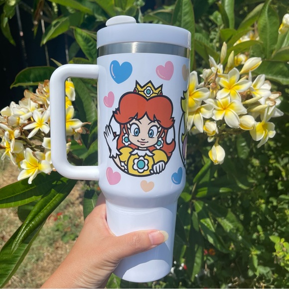 Custom made Nintendo Super Mario Bros Tumbler 40 oz tumbler with hand carry hand - Picture 4 of 15